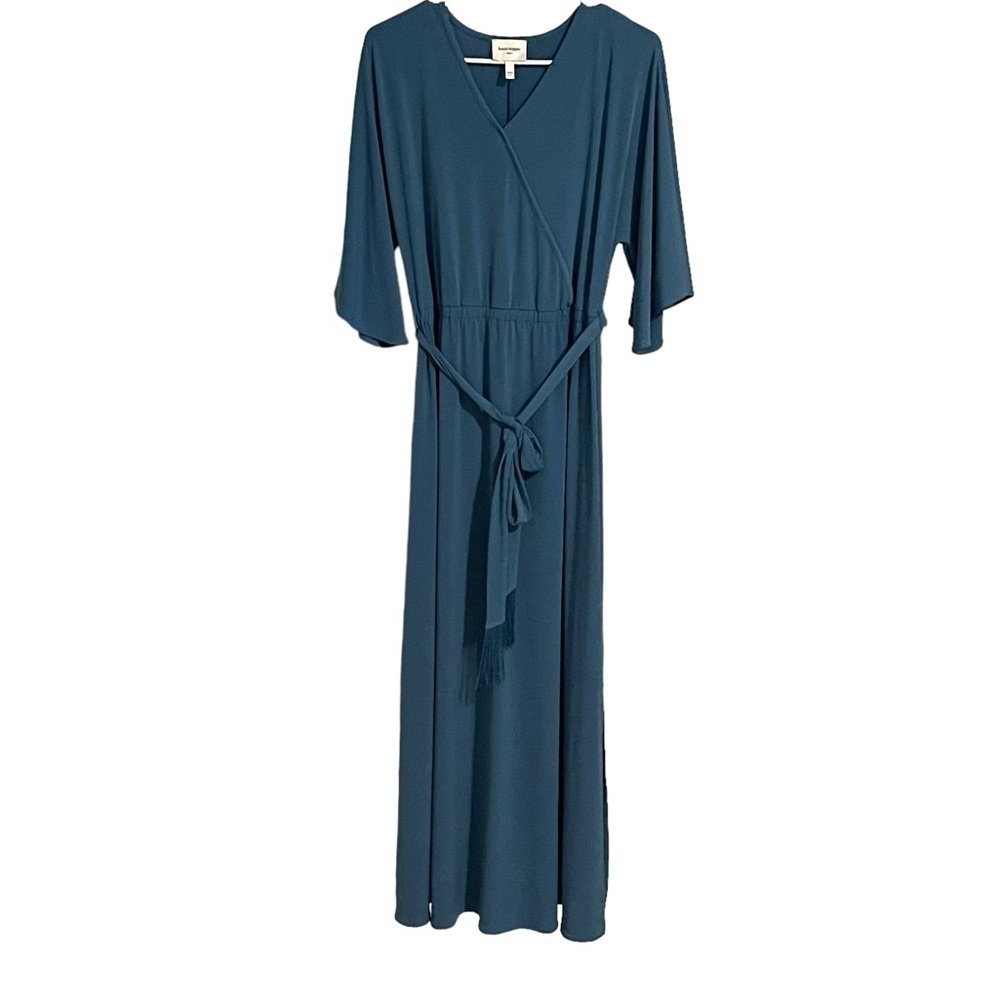 Haute Hippie Blue V Neck Waist Tie‎ Maxi Dress Size XS